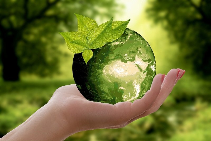 Nachhaltigkeit, grüne Weltkugel